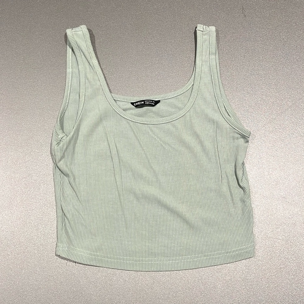 Green Cropped Tank Top